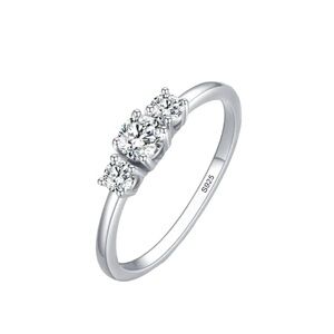 Delicate Silver 925 Crown Ring with Diamonds